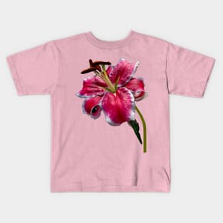 Big Petaled Pink and White Lily Kids T-Shirt